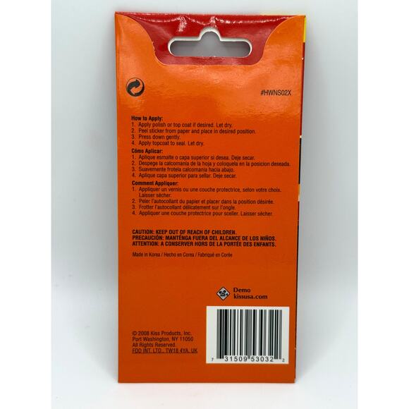 Lot of 5 Kiss Halloween Finger Nail Toe Art 30 Stickers Temporary Tattoo - Picture 3 of 3